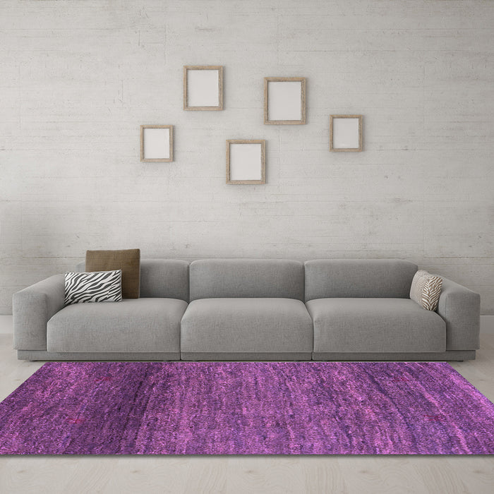 Machine Washable Abstract Purple Contemporary Area Rugs in a Living Room, wshcon2902pur