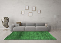 Machine Washable Abstract Emerald Green Contemporary Rug, wshcon2902emgrn