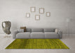 Machine Washable Abstract Yellow Contemporary Rug in a Living Room, wshcon2902yw