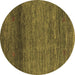 Round Abstract Brown Contemporary Rug, con2902brn