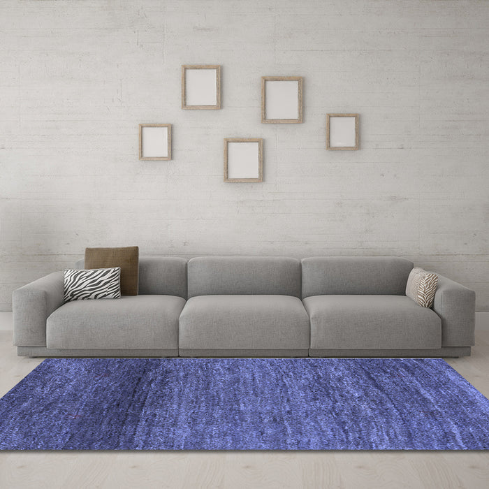 Machine Washable Abstract Blue Contemporary Rug in a Living Room, wshcon2902blu