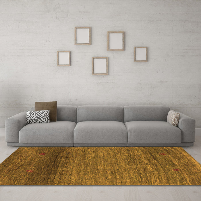 Machine Washable Abstract Orange Contemporary Area Rugs in a Living Room, wshcon2902org