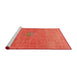 Serging Thickness of Machine Washable Contemporary Neon Red Rug, wshcon2903