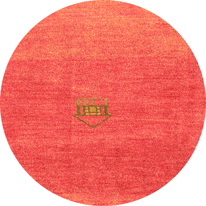 Square Abstract Orange Contemporary Rug, con2903org