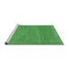 Sideview of Machine Washable Abstract Emerald Green Contemporary Area Rugs, wshcon2903emgrn