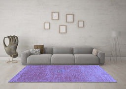 Machine Washable Abstract Blue Contemporary Rug in a Living Room, wshcon2903blu