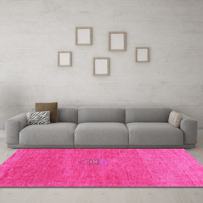 Machine Washable Abstract Pink Contemporary Rug in a Living Room, wshcon2903pnk