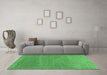 Machine Washable Abstract Emerald Green Contemporary Area Rugs in a Living Room,, wshcon2903emgrn