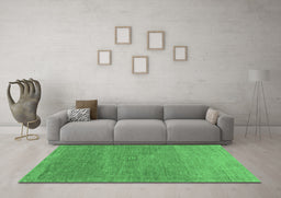 Machine Washable Abstract Emerald Green Contemporary Area Rugs in a Living Room,, wshcon2903emgrn