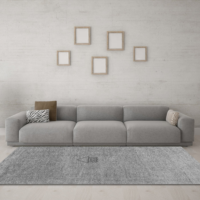 Machine Washable Abstract Gray Contemporary Rug in a Living Room,, wshcon2903gry