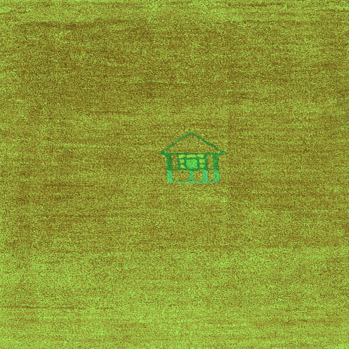 Serging Thickness of Abstract Green Contemporary Rug, con2903grn