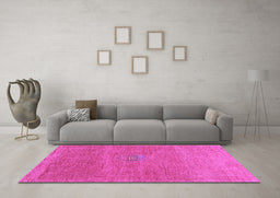 Machine Washable Abstract Purple Contemporary Area Rugs in a Living Room, wshcon2903pur