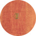 Round Abstract Brown Contemporary Rug, con2903brn