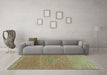 Machine Washable Abstract Turquoise Contemporary Area Rugs in a Living Room,, wshcon2903turq