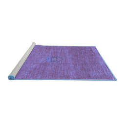 Sideview of Machine Washable Abstract Blue Contemporary Rug, wshcon2903blu