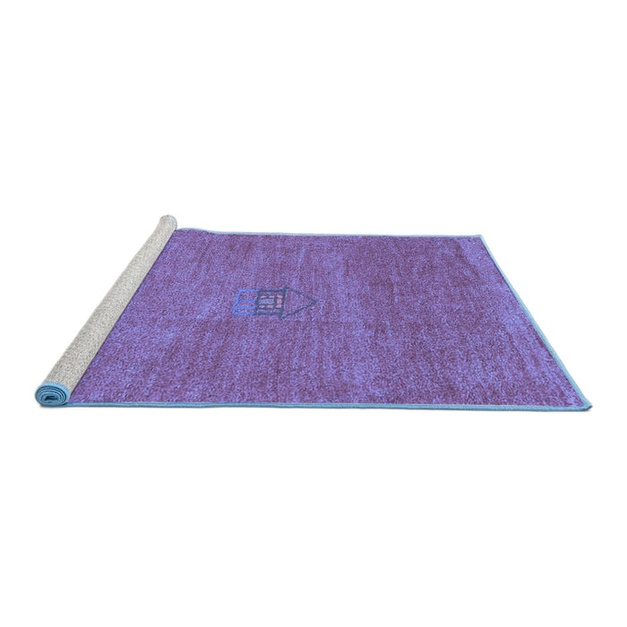 Sideview of Machine Washable Abstract Blue Contemporary Rug, wshcon2903blu