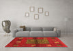 Machine Washable Abstract Orange Contemporary Area Rugs in a Living Room, wshcon2904org