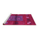 Sideview of Machine Washable Abstract Pink Contemporary Rug, wshcon2904pnk