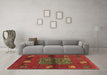 Machine Washable Abstract Brown Contemporary Rug in a Living Room,, wshcon2904brn