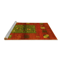 Sideview of Machine Washable Abstract Yellow Contemporary Rug, wshcon2904yw
