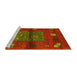 Sideview of Machine Washable Abstract Yellow Contemporary Rug, wshcon2904yw