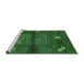 Sideview of Machine Washable Abstract Emerald Green Contemporary Area Rugs, wshcon2904emgrn