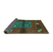 Sideview of Abstract Turquoise Contemporary Rug, con2904turq