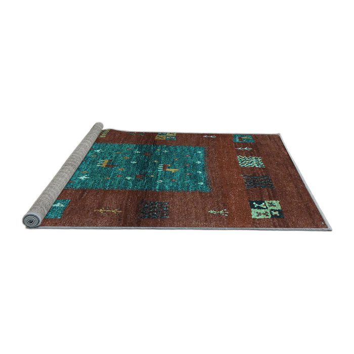 Sideview of Machine Washable Abstract Light Blue Contemporary Rug, wshcon2904lblu