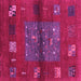 Square Machine Washable Abstract Pink Contemporary Rug, wshcon2904pnk