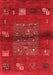 Abstract Red Contemporary Area Rugs