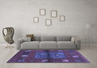 Machine Washable Abstract Blue Contemporary Rug, wshcon2904blu