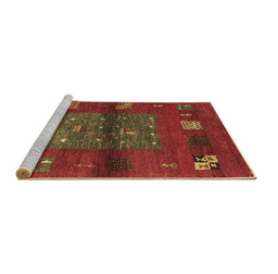 Sideview of Machine Washable Abstract Brown Contemporary Rug, wshcon2904brn