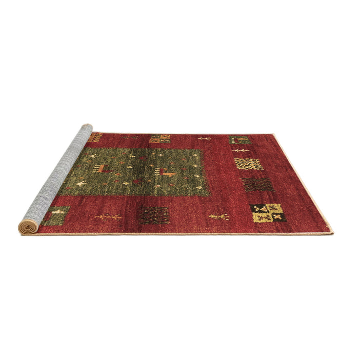 Sideview of Machine Washable Abstract Brown Contemporary Rug, wshcon2904brn
