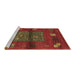 Sideview of Machine Washable Abstract Brown Contemporary Rug, wshcon2904brn