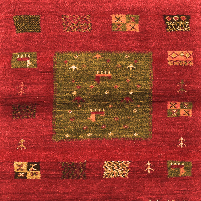 Serging Thickness of Abstract Orange Contemporary Rug, con2904org