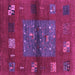 Square Machine Washable Abstract Purple Contemporary Area Rugs, wshcon2904pur