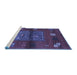 Sideview of Machine Washable Abstract Blue Contemporary Rug, wshcon2904blu