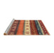 Serging Thickness of Machine Washable Contemporary Brown Red Rug, wshcon2905