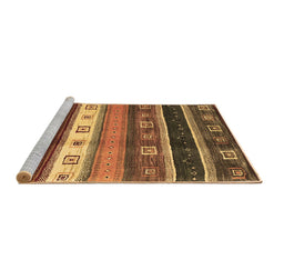 Sideview of Machine Washable Abstract Brown Contemporary Rug, wshcon2905brn
