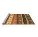 Sideview of Machine Washable Abstract Brown Contemporary Rug, wshcon2905brn