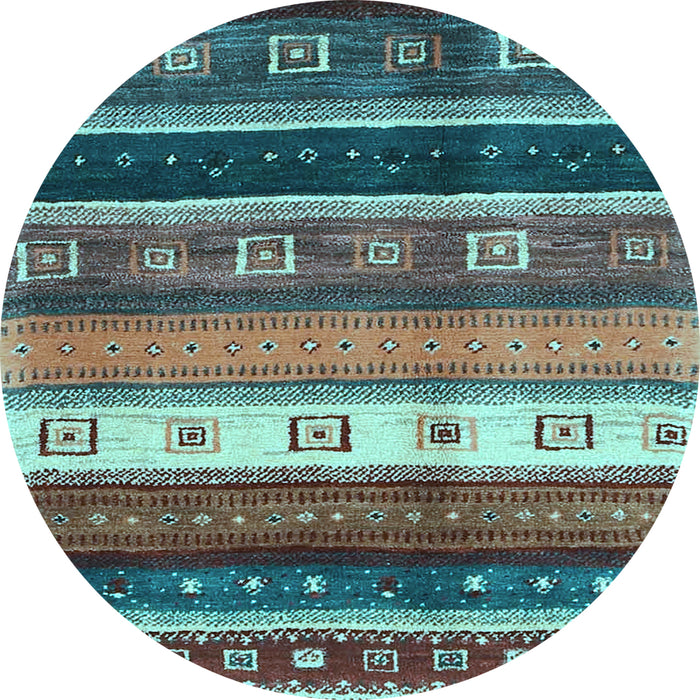 Round Machine Washable Abstract Light Blue Contemporary Rug, wshcon2905lblu
