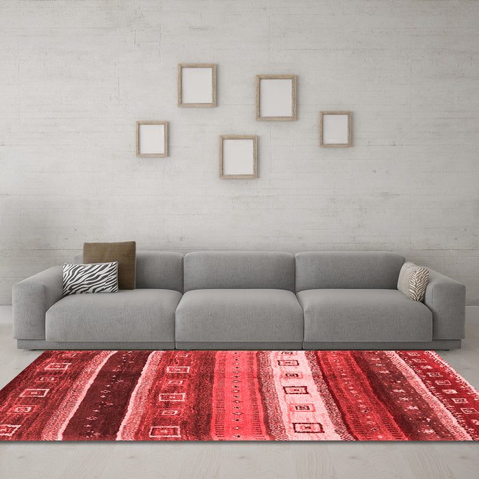 Contemporary Red Washable Rugs