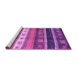 Sideview of Machine Washable Abstract Purple Contemporary Area Rugs, wshcon2905pur