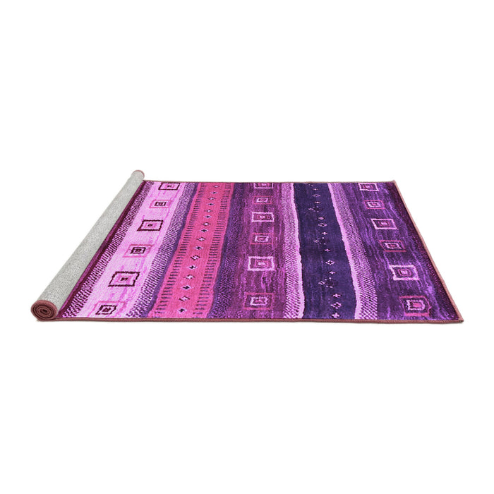 Sideview of Machine Washable Abstract Purple Contemporary Area Rugs, wshcon2905pur