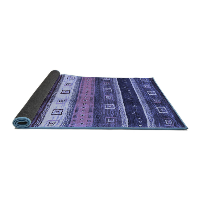 Sideview of Abstract Blue Contemporary Rug, con2905blu