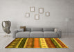 Machine Washable Abstract Yellow Contemporary Rug in a Living Room, wshcon2905yw