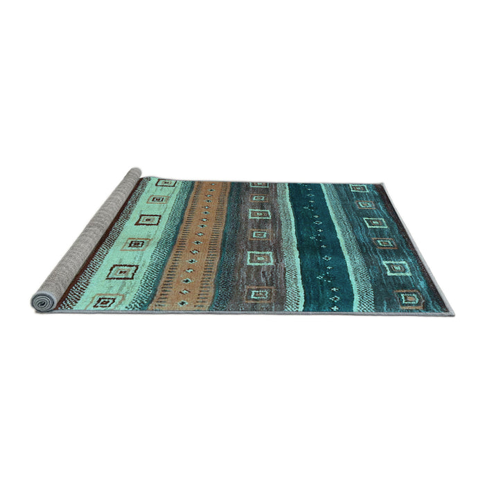 Sideview of Machine Washable Abstract Light Blue Contemporary Rug, wshcon2905lblu