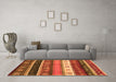 Machine Washable Abstract Orange Contemporary Area Rugs in a Living Room, wshcon2905org