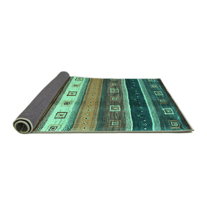 Sideview of Abstract Turquoise Contemporary Rug, con2905turq
