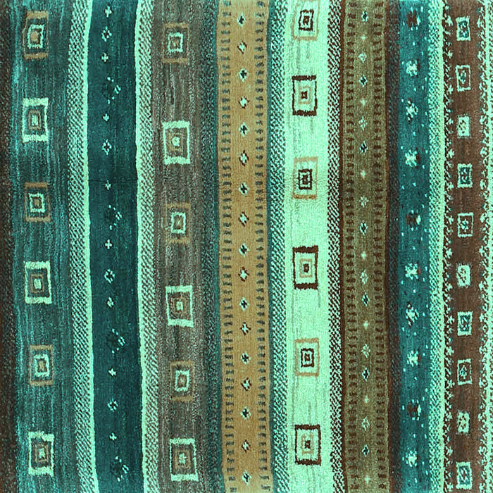 Square Abstract Turquoise Contemporary Rug, con2905turq